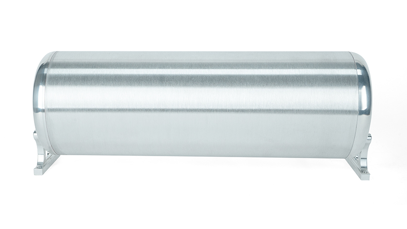18\" FLO Tank W/ Viair 444c Black Compressor, 1/4\" & 3/8\" Fittings And Tank Mounting Hardware